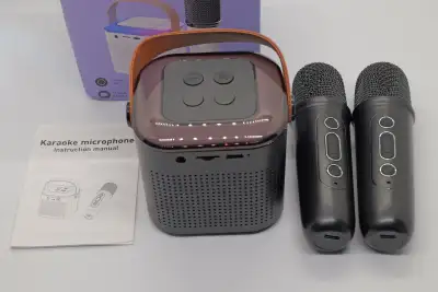 Karaoke Bluetooth Speaker with Dual Microphone Boombox (NEW), View more