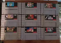 Lot 9 casettes SNES Super Nintendo 