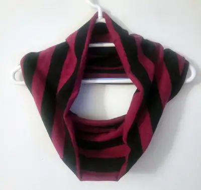 NEW - Purple Black Striped Infinity Circle Women's Scarf, View more