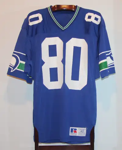 RUSSELL ATHLETIC STEVE LARGENT SEATTLE SEAHAWKS FOOTBALL JERSEY, View more