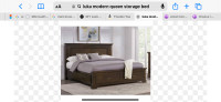 Queen size bed frame with storage
