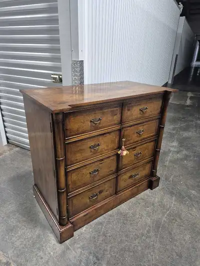 Burl Walnut Media Cabinet / Bar/ Printer Stand, View more