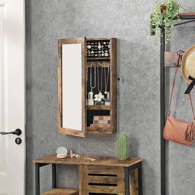 Lockable Jewelry Cabinet Armoire with Mirror, Wall-Mounted Space in Home Décor & Accents in Markham / York Region - Image 4