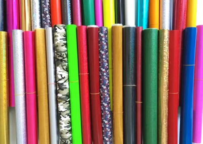 The white, black, red, blue, yellow, green 20"x36" per roll PU transfer vinyl is designed for heat t...