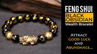 Feng Shui Black Obsidian Bracelet for Success and Wealth