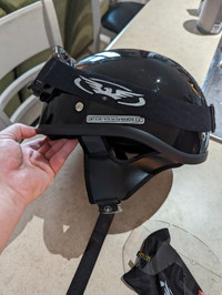 Motorcycle or Sport Half Helmet and over Glasses Goggles