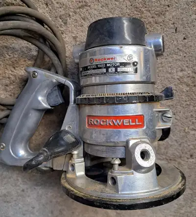 Vintage ROCKWELL 1502 Woodworking Router Tested Several router bits - most new ! attachment