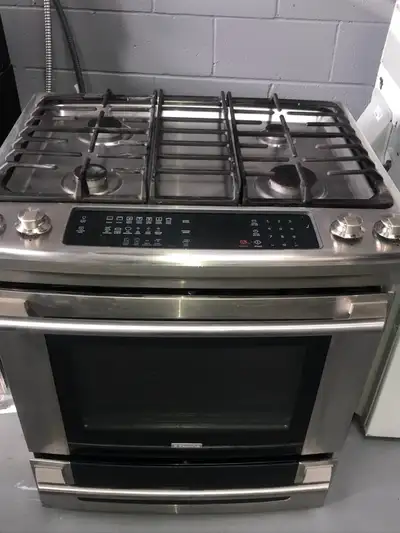 1$ means open to a reasonable offer. This is a beautiful Electrolux stainless steel gas top electric...