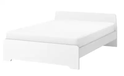 White queen size bed frame Ikea Mattress included