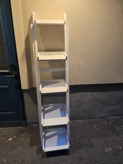 White ladder shelf - shelves wobbly and slanted, View more