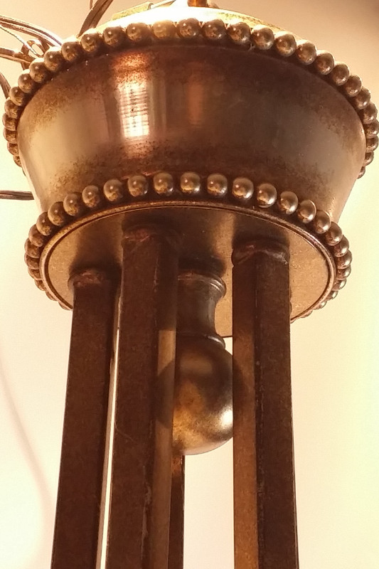 Large Chandelier Cordoban Bronze Parchment Glass in Indoor Lighting & Fans in Trenton - Image 2