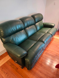 Leather Lazy Boy Sofa Dual Recliner