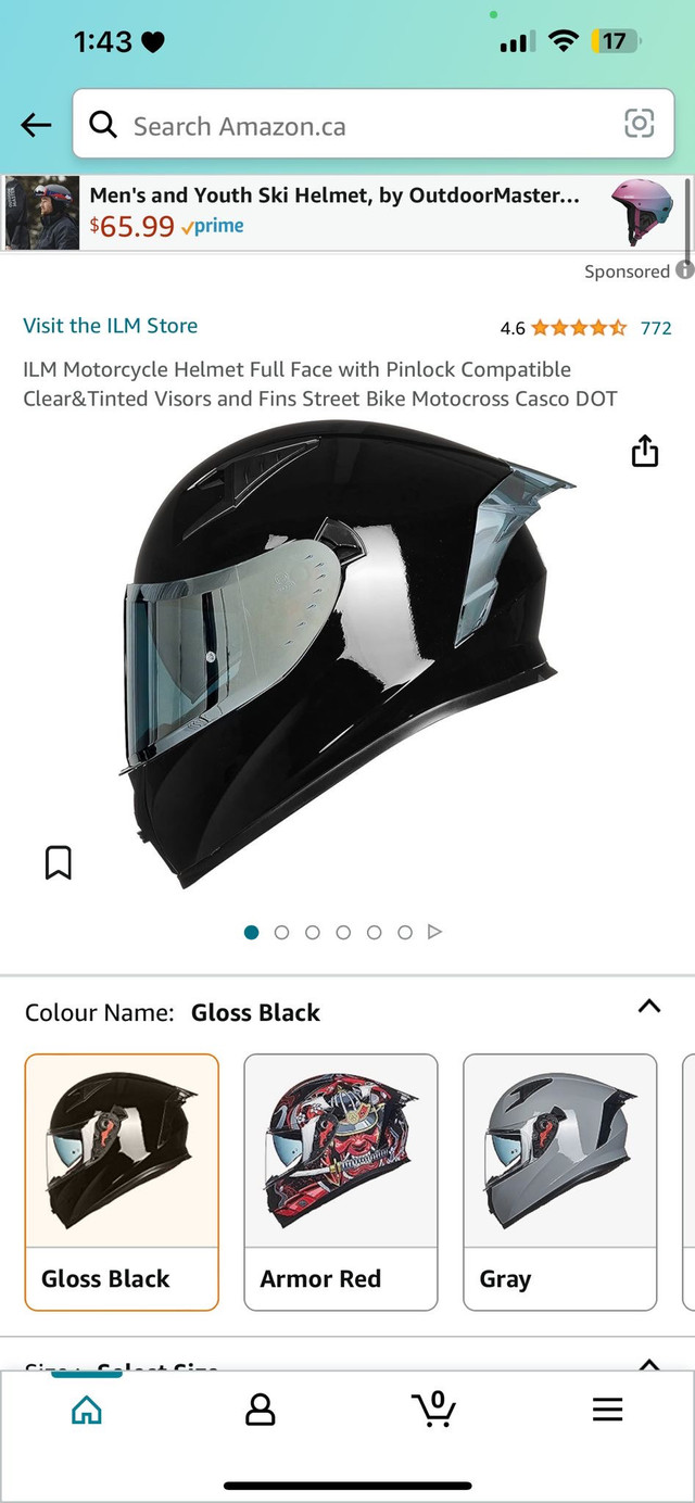 ILM Motorcycle Helmet Full Face with Pinlock Compatible Clear& T in Men's in Mississauga / Peel Region