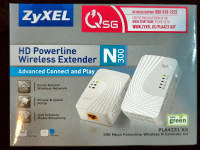 ZyXEL PLA4231 500 Mbps Powerline Wireless N WI-FI  Extender