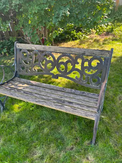 GARDEN BENCH, WOOD & IRON, View more