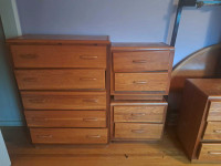 Solid wood double bedroom set dresser end tables tall boy 