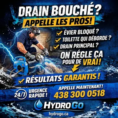PLOMBIER -  DÉBOUCHAGE- Montréal/Rive Nord- URGENCE 24, View more