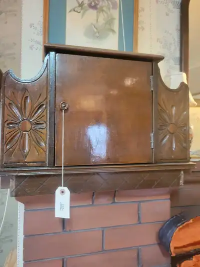 Antique Ornate Wood Smokers Cabinet, View more