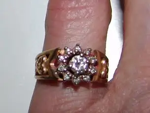 HEART engagement 10k Gold diamond ring, View more