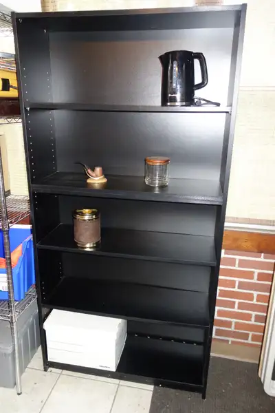 BOOKCASE - 5 SHELVES, ASSEMBLED, 36" x 12" x 72" BLACK, View more