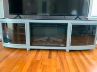 TV stand with built in fireplace