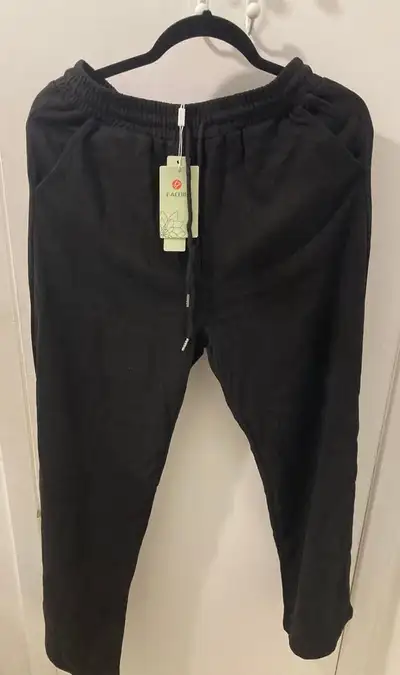 FACDIBY Wide-Leg Sweatpants w/ Pockets – Black Size M – New, View more