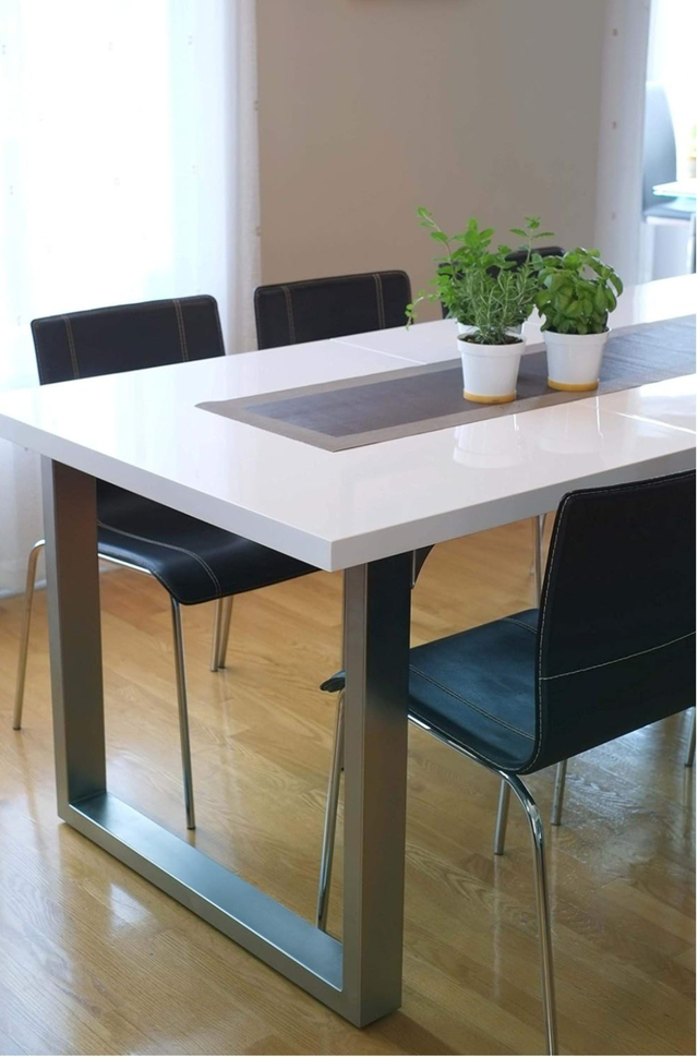 White Rectangular Dining Table – Minimalist Design in Dining Tables & Sets in Laval / North Shore - Image 4