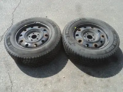 2 Motomaster winter tires with steel rims are for sale. Tire are 215/65/15. Rims are 5 holes, 4.5 in...