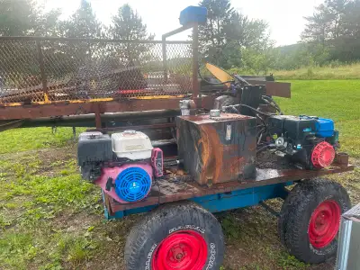 Homemade firewood proccesor Around 1 cord (4x24) every hour -hour and a half Could use a couple modi...