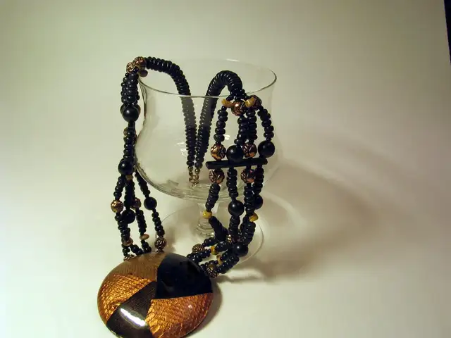 Copper and Black Beaded Necklace 19 Inches
