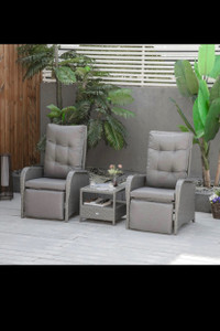 Patio set 3 pcs wicker 