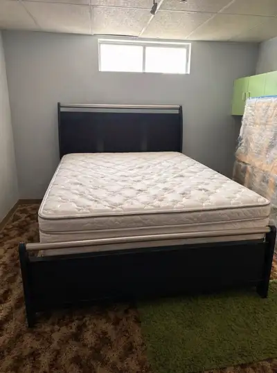 Brown Bed Frame with Mattress – Comfortable & Sturdy, View more