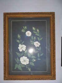 Antique Silk Floral Painting