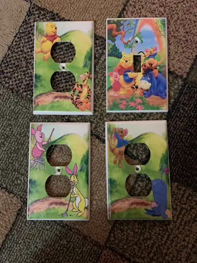 Winnie the Pooh - light switch cover & 3x outlet covers, View more