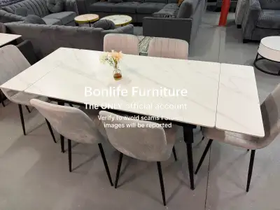 modern extendable stone dining set on sale , View more