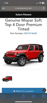 JEEP JL Unlimited Soft Top BRAND NEW in packaging - not used
