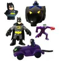 5 jouets figurines Batman, Joker, Cat Woman