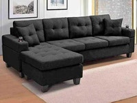 Ultimate Comfort: Reversible Fabric NewSectional + Free Shipping Cornwall Ontario Preview