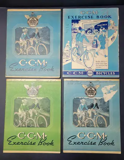 Antique CCM Bicycle advertising scribblers, View more