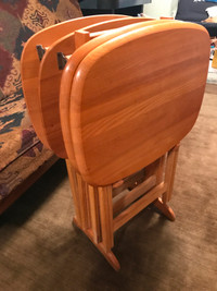5-Piece Oak TV Table Set