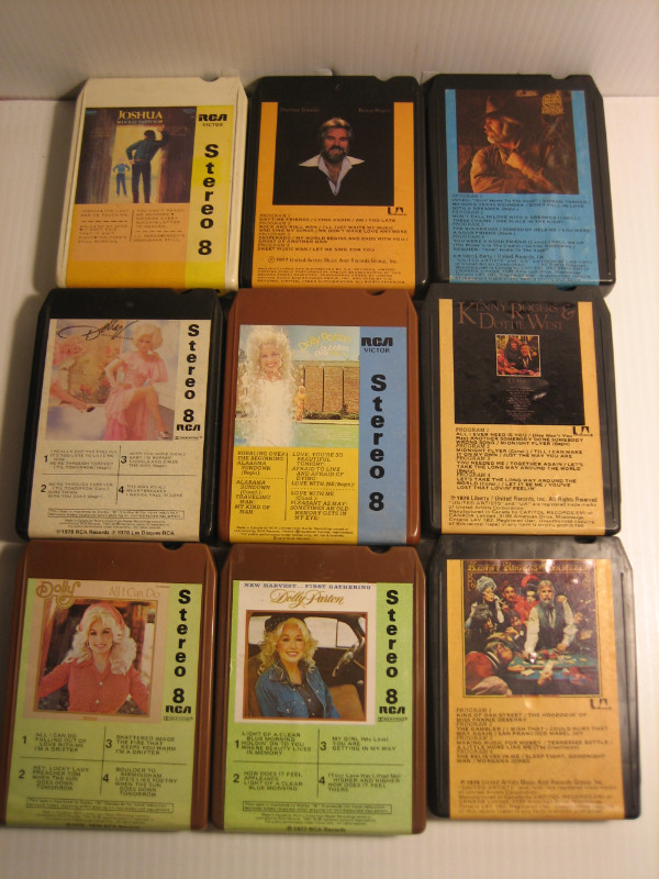 45 OLD COUNTRY 8 TRACK CARTRIDGES PARTON RODGERS JENNINGS PRIDE in Arts & Collectibles in London