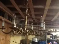 Lustre chandelier 5 branches laiton