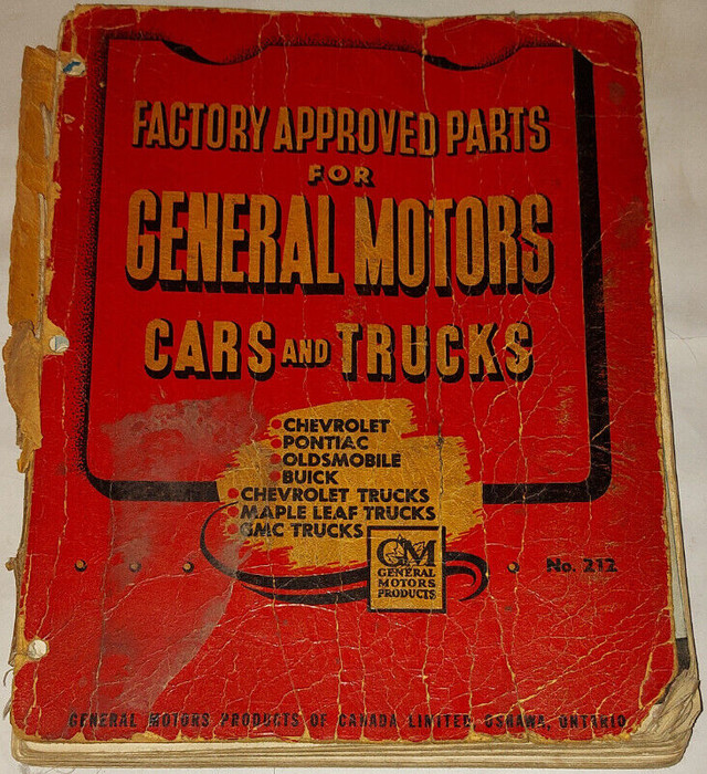 1920s-40s OEM Factory  Approved GM Cars Trucks Parts Manual in Other in Kingston