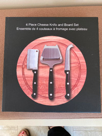 NEW IN PACKAGE- Charcuterie Cheese Board & 3 Knife Set