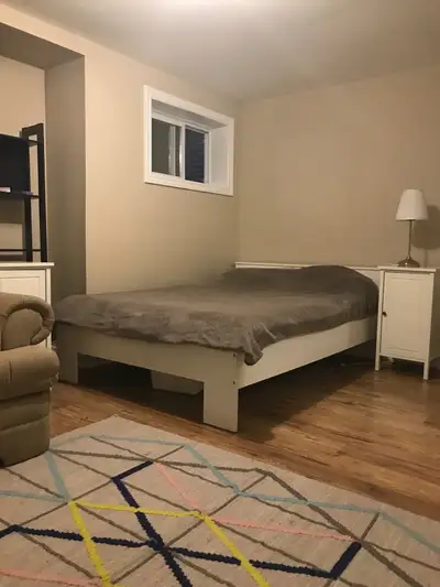 A large furnished room in a two bedroom basement apartment available for rent from March 1 or March...