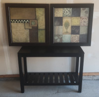Set - console table + 2 paintings