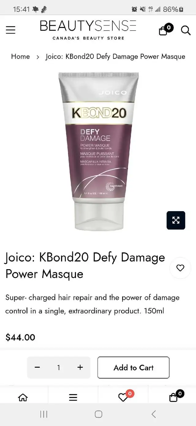 Joico KBond20 Defy Damage Power Masque Hair Mask (Brand New)