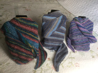 Châles en laine de mérinos - tricotés à la  main