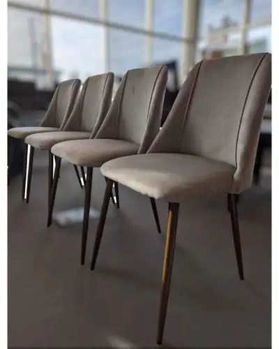 Modern Velvet Dining Chairs — Dark Grey, View more