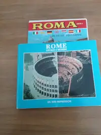 Livre Rome antique & moderne en sur-impression + cartes postales